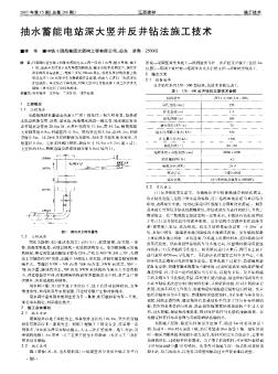 抽水蓄能電站深大豎井反井鉆法施工技術(shù)