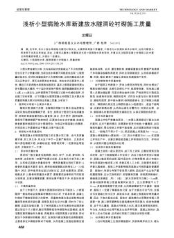 淺析小型病險水庫新建放水隧洞砼襯砌施工質(zhì)量