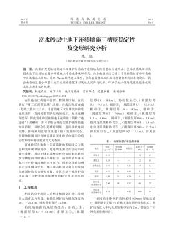 富水砂层中地下连续墙施工槽壁稳定性及变形研究分析