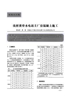 浅析黄登水电站主厂房混凝土施工