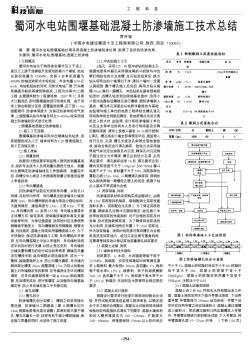 蜀河水电站围堰基础混凝土防渗墙施工技术总结