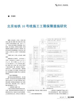 北京地铁10号线施工工期保障措施研究