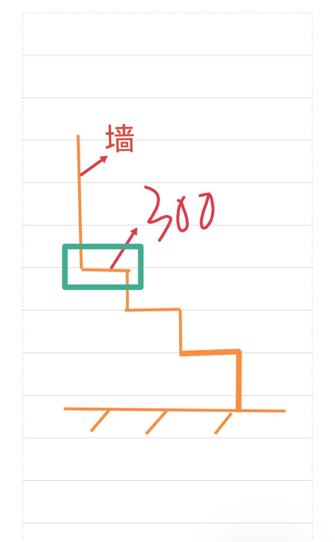  门廊墙壁下的洞应该计入台阶总面积吗？