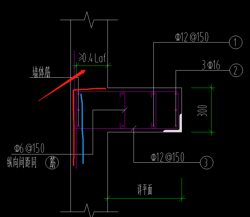  了解人防门框钢筋的0.4laf含义及锚固长度计算规则