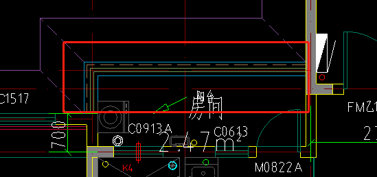  识别阳台上红框中的结构是什么，是栏杆还是非墙体？