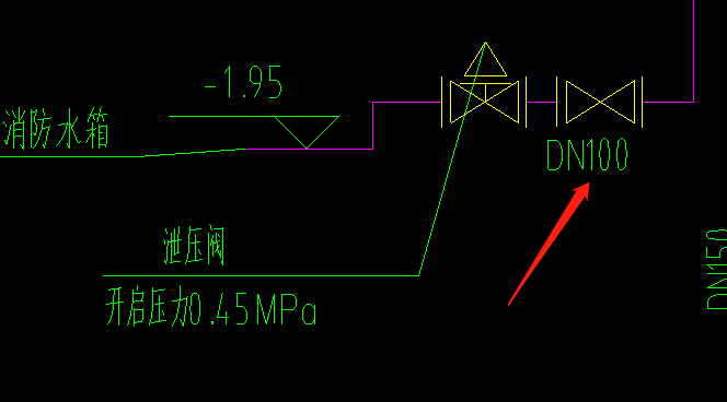  识别箭头所示的阀门类型是什么？