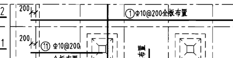  看到图1和图11的配筋标注差异，C10-100在左边，右边为何变成C10-200？