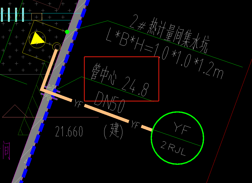  理解的压力排水管中“管中心24.8”是什么含义？