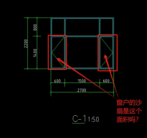  窗户纱扇面积是多少？