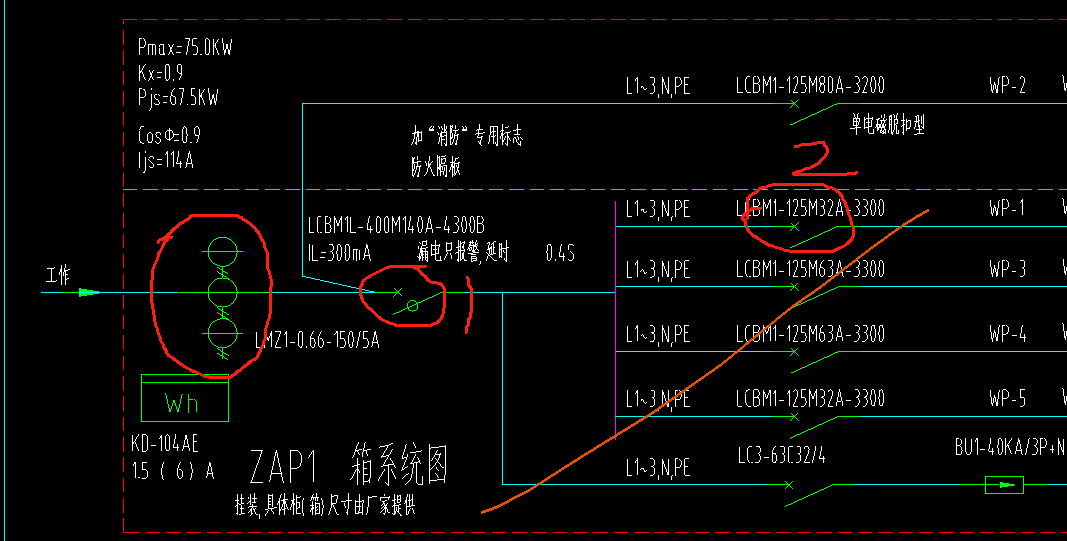  配电箱中的1和2符号代表何意？它们有何不同？三个小圆圈连接含义解析