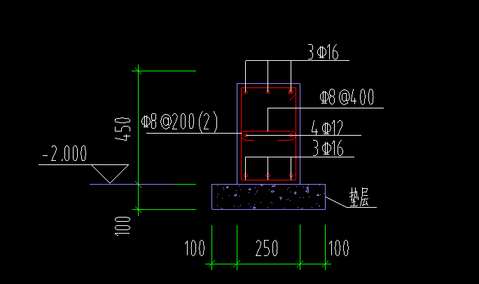  求助：4c12钢筋具体指什么？双箍筋C8-400/C8-200(2)怎么理解？